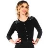 Shop Sour+Plus SOURPUSS SPIDERWEB CROPPED CARDIGAN BLK/WHT
