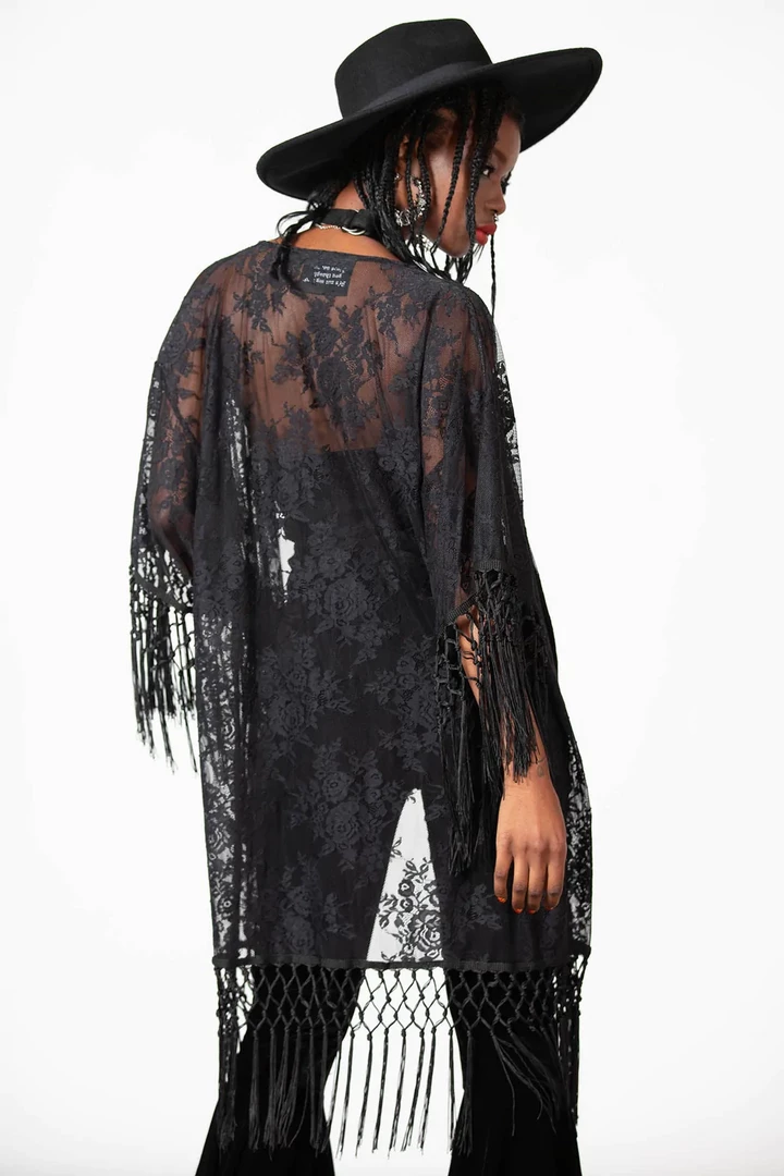 Ghouls Just Wanna Have Sun KILLSTAR WITCH HAZEL LACE KIMONO