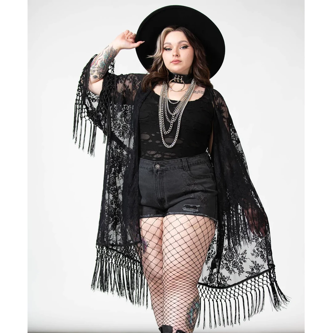 Ghouls Just Wanna Have Sun KILLSTAR WITCH HAZEL LACE KIMONO