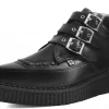 T.U.K. TUKSKIN 3 BUCKLE POINTED CREEPER BOOTS