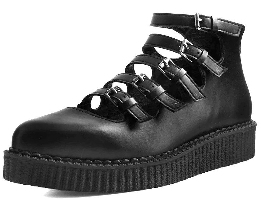 Footwear T.U.K. TUKSKIN MULTI STRAP POINTED MARY JANE CREEPER