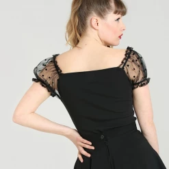 HELL BUNNY AMANDINE TOP BLACK Shop Sour+Plus