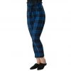 UNIQUE VINTAGE BLUE/BLACK PLAID ANGELINA PANTS