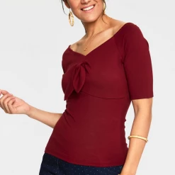 VOODOO VIXEN ANIKA BOW TOP BURGUNDY
