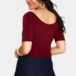 VOODOO VIXEN ANIKA BOW TOP BURGUNDY
