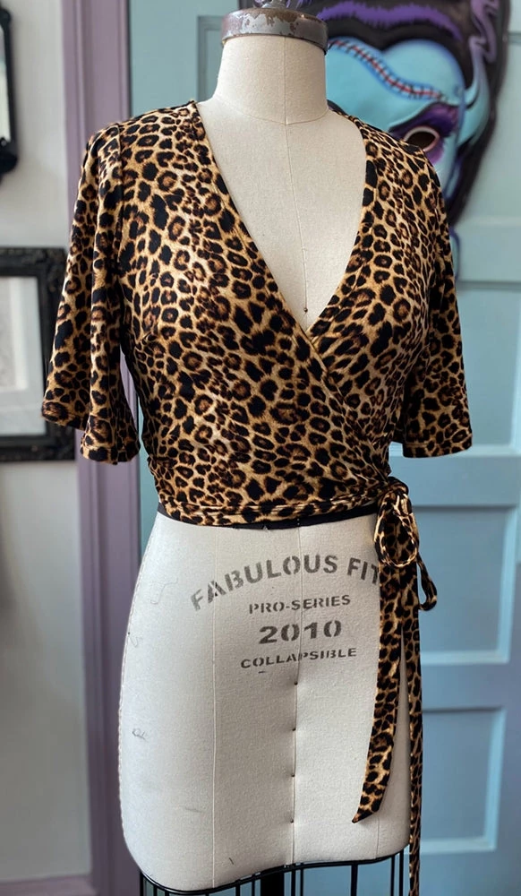 WAX POETIC AURORA WRAP TOP LEOPARD Shop Sour+Plus