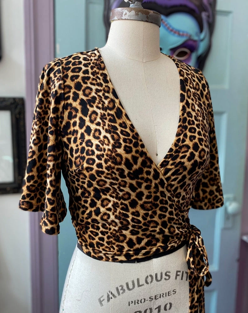 WAX POETIC AURORA WRAP TOP LEOPARD Shop Sour+Plus