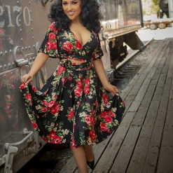 WAX POETIC AURORA WRAP TOP RED ROSE