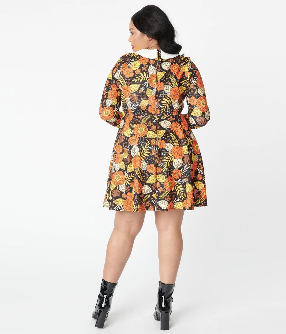 SMAK PARLOUR AUTUMN FLORAL JET SETTER FIT & FLARE DRESS Shop Sour+Plus
