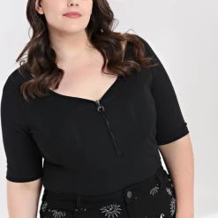 Shop Sour+Plus HELL BUNNY AVA TOP BLACK