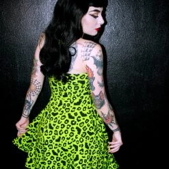 SOURPUSS BATTY LEOPARD HALTER DRESS What's New