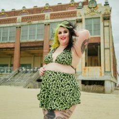 What's New SOURPUSS BATTY LEOPARD SWIM SKIRT
