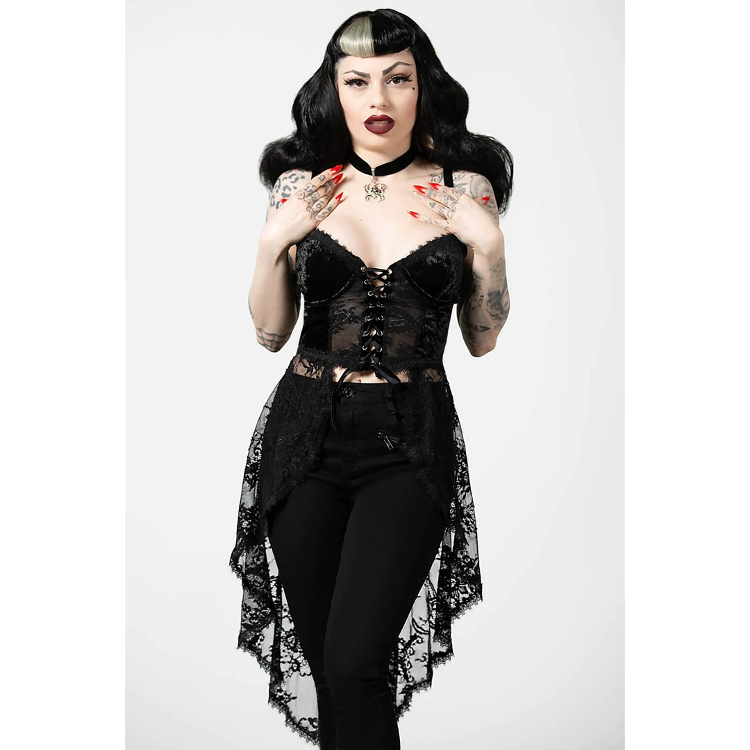 KILLSTAR BE VEILED LACE BASQUE