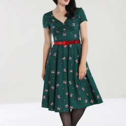HELL BUNNY BETH 50'S DRESS GREEN Apparel