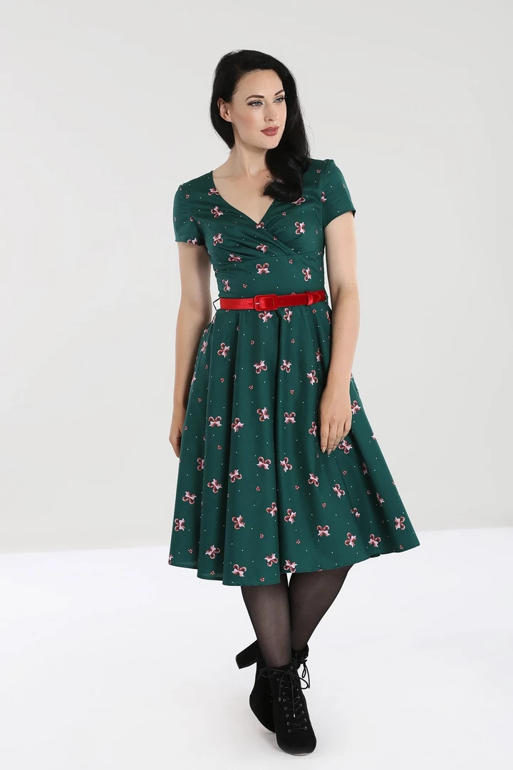 HELL BUNNY BETH 50'S DRESS GREEN Apparel