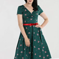 HELL BUNNY BETH 50'S DRESS GREEN Apparel