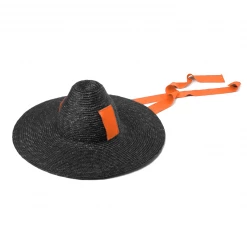 OBLONG BOX SHOP BEWITCHED STRAW HAT BLACK/ORANGE Accessories