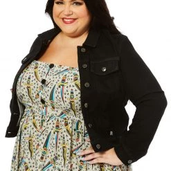 SOURPUSS ESSENTIAL STRETCH DENIM JACKET BLACK