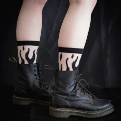 What's New ECTOGASM SHEER FLAME SOCKS BLACK