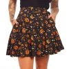 SOURPUSS CLASSIC HALLOWEEN SKATER SKIRT BLACK