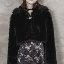 PunkRave Apparel PUNK RAVE FAUX FUR SHORT COAT