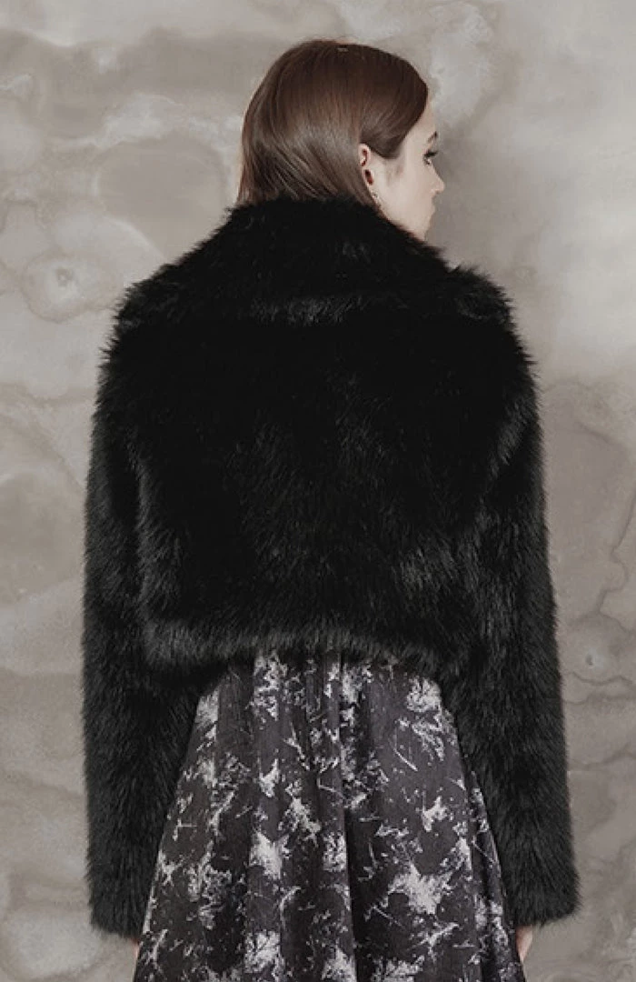 PunkRave Apparel PUNK RAVE FAUX FUR SHORT COAT