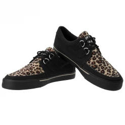Footwear T.U.K. BLACK & LEOPARD VEGAN VLK SNEAKER