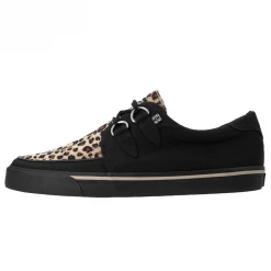 Footwear T.U.K. BLACK & LEOPARD VEGAN VLK SNEAKER