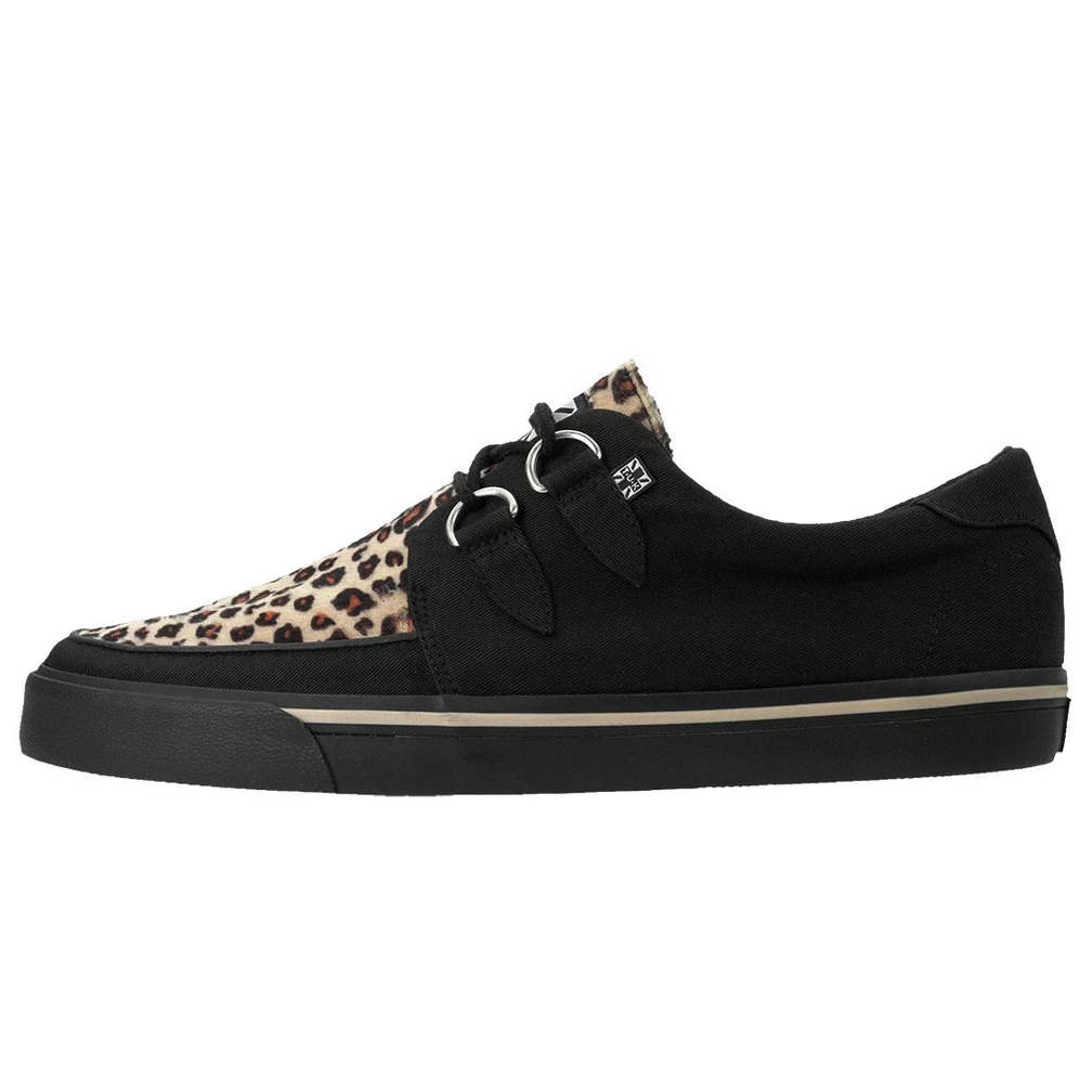 Footwear T.U.K. BLACK & LEOPARD VEGAN VLK SNEAKER