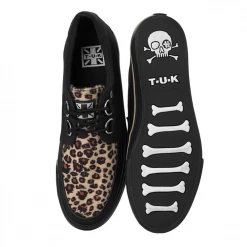 Footwear T.U.K. BLACK & LEOPARD VEGAN VLK SNEAKER