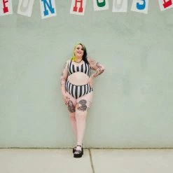 SOURPUSS STRIPES BLACK/WHITE MONOKINI What's New