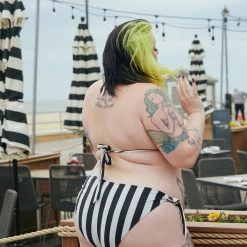 SOURPUSS STRIPES BLACK/WHITE SCRUNCH BIKINI What's New