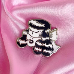 BOBBY PINS CO. BLIND FOLD BABE ENAMEL PIN Back In Stock