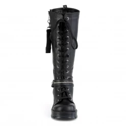DEMONIA BRATTY LACE UP/ZIPPER KNEE HIGH BOOTS Footwear