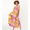 UNIQUE VINTAGE FLORAL PRINT BURTON CAFTAN DRESS