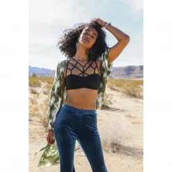 None ASTRAEA CAGE FRONT BRALETTE BLACK Apparel