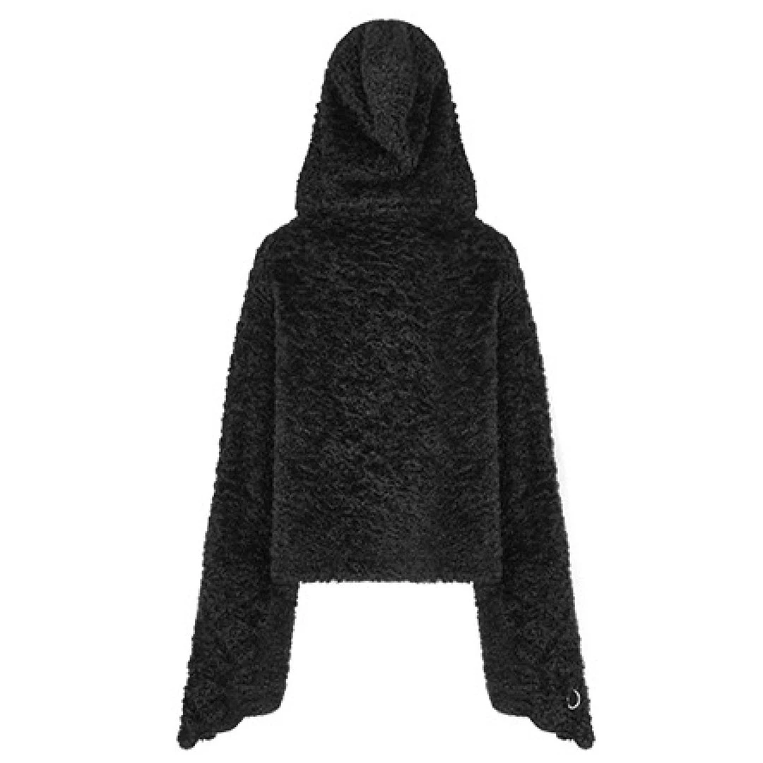 PunkRave PUNK RAVE CAT PAW FLUFFY HOODED PULLOVER Hoodies & Sweatshirts