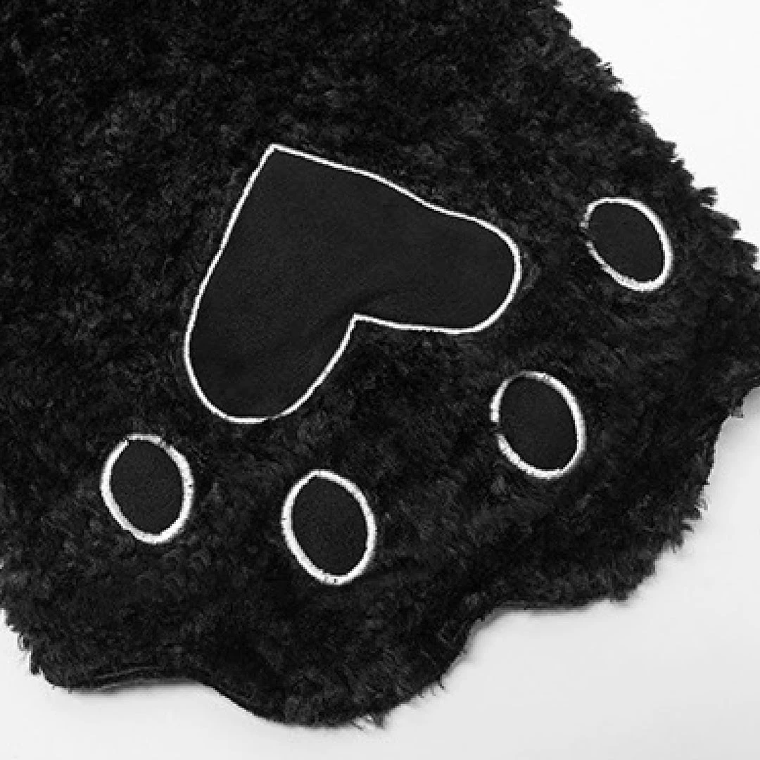 PunkRave PUNK RAVE CAT PAW FLUFFY HOODED PULLOVER Hoodies & Sweatshirts