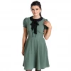 Shop Sour+Plus HELL BUNNY CATHERINE MID DRESS GREEN