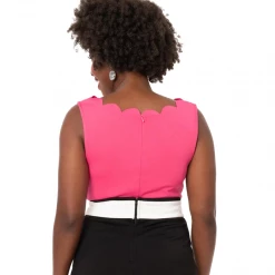 SMAK PARLOUR CHARMED SLEEVELESS SCALLOP TOP PINK Apparel