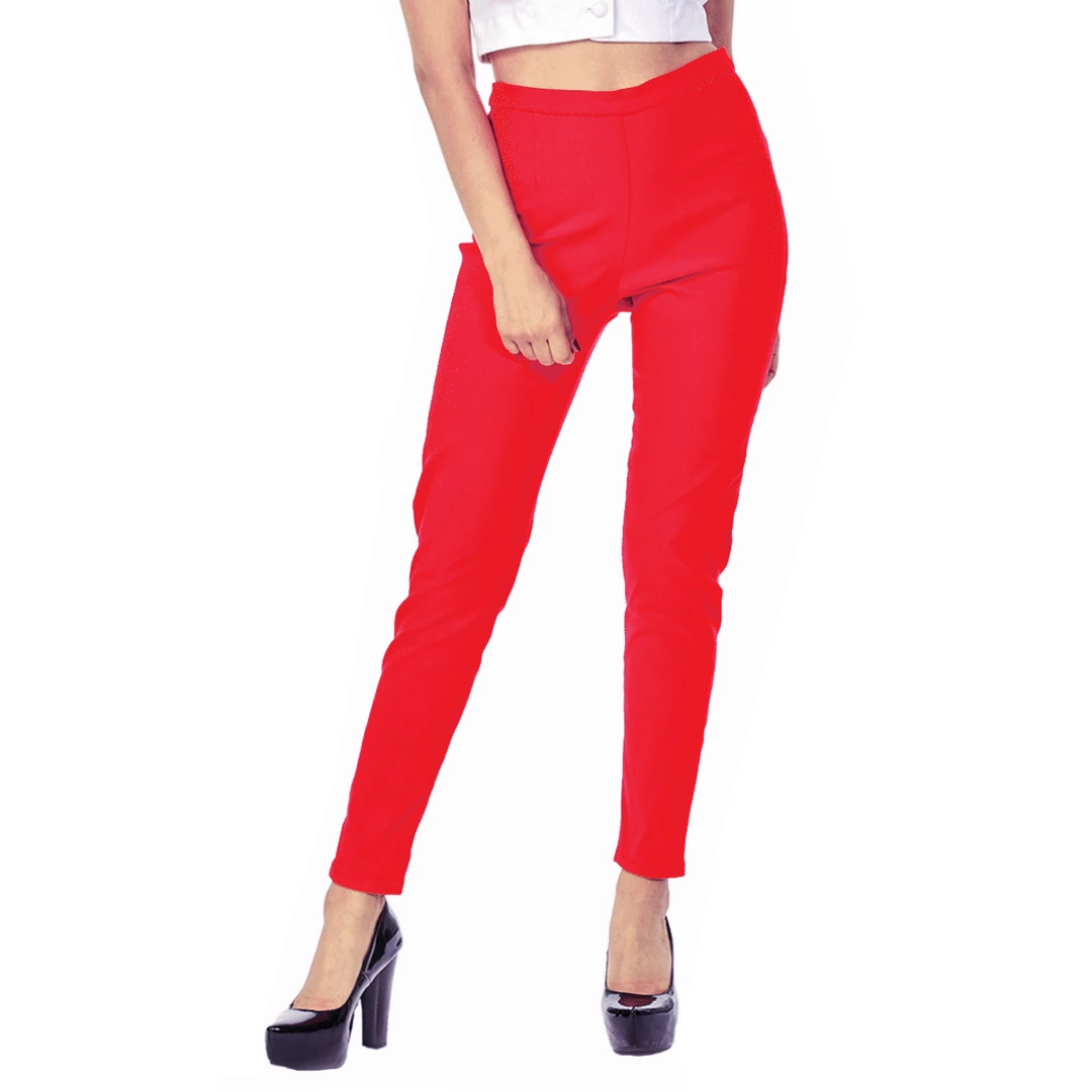 Bettie Page Clothing BETTIE PAGE CIGARETTE PANTS RED