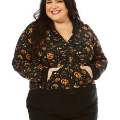 Shop Sour+Plus SOURPUSS CLASSIC HALLOWEEN CROPPED HOODIE