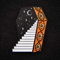 ECTOGASM COFFIN STAIRS ENAMEL PIN