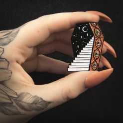 ECTOGASM COFFIN STAIRS ENAMEL PIN