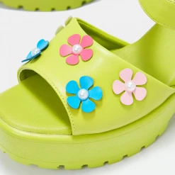 Koi Footwear KOI FLOWER GARDEN CHUNKY SANDALS GREEN What's New