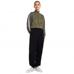 What's New FRED PERRY CROPPED TAPED TRACK JACKET MILITARY GREEN