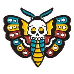 Accessories PUNKY PINS DEATH HEAD MOTH TATTOO INSPIRED ENAMEL PIN
