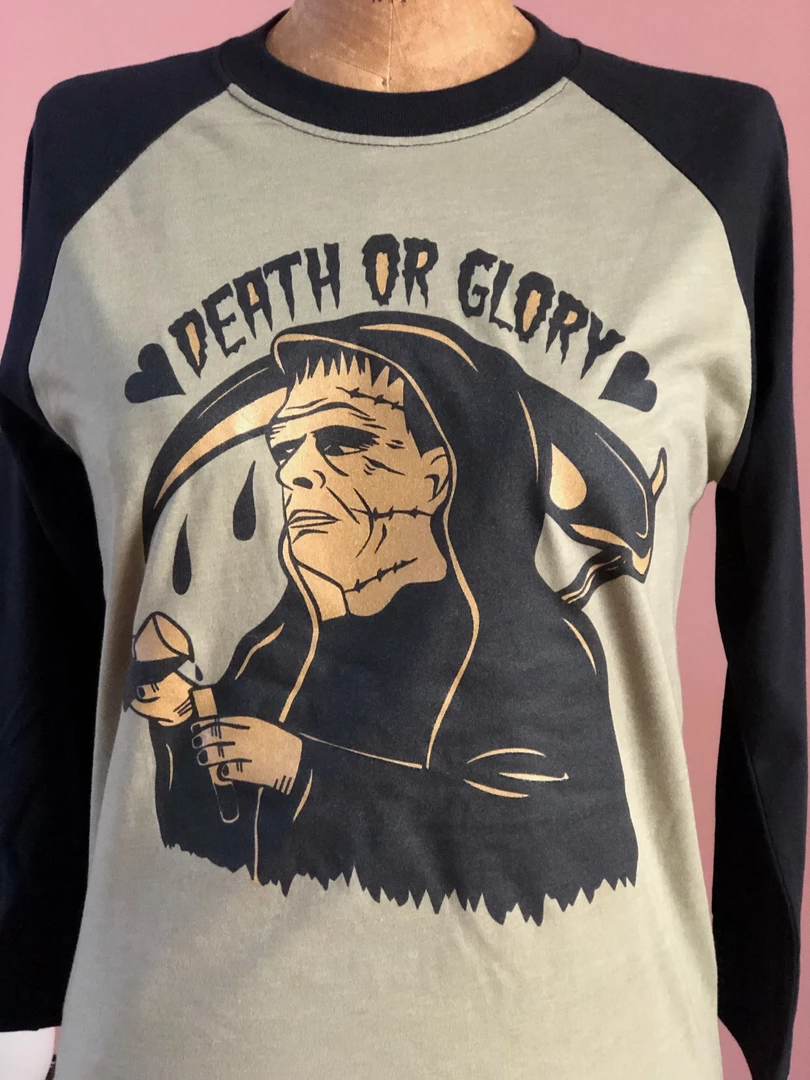 MISS LADYBUG DEATH OR GLORY RAGLAN UNISEX TEE Apparel