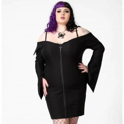 KILLSTAR DEMELZA BARDOT ZIP DRESS Shop Sour+Plus