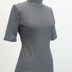 What's New HEART OF HAUTE STRIPED DENISE TOP BLACK/WHITE